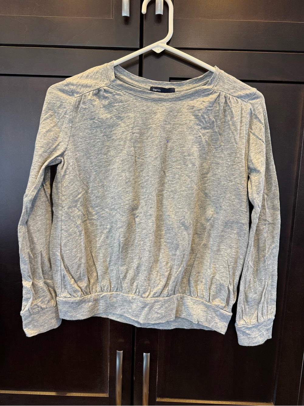GAP Heather Gray Long Sleeve Crew Top